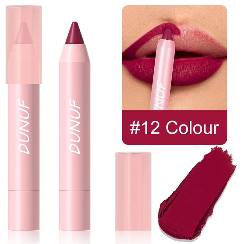  Showlu Fashion Store 12 Nude Brown Lip Liner Pencil Labial Makeup Waterproof Matte Lipstick 18 Color Red Contour Tint Crayon Pen Lip Contouring Cosmetic