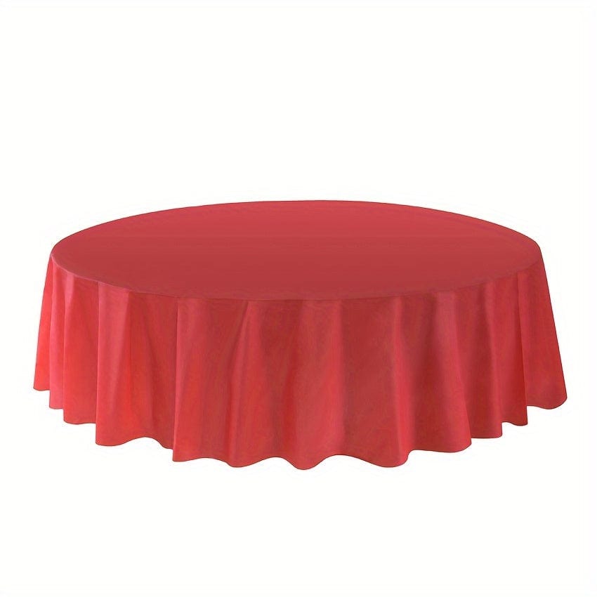 Showlu Fashion Store 12-Pack Premium Plastic Table Cover Medium Weight Disposable Tablecloth-for Wedding, Birthday, Bachelor Party, Graduation - Versatile Fit For Various Occasions, Holiday-Themed 12PK Round 84"