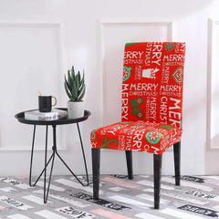  Showlu Fashion Store 12 / Universal Santa Chair Covers for Dining Room Christmas Removable Slipcovers for Dining Chair Red Spandex Kitchen Chair Slipcovers Set