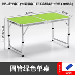 SHOWLU FASHION STORE 【加厚圆管】120绿色-如需伞孔单独备注 Night Market Push Thickened Foldable Dining Table and Chair Outdoor