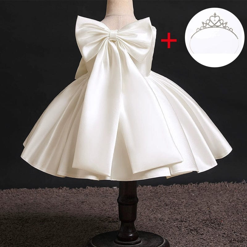  Showlu Fashion Store 120 / White + Crown Girls' Dress Summer Birthday Party Gaoding Formal Dress Children's Sweet Summer Dress Baby Girls' Bud Skirt Princess Dress