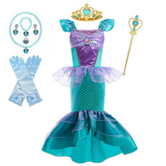 Showlu Fashion Store 121452038 120 / Mermaid Skirt + Accessories 02 Children's Mermaid Princess Dress Girls Birthday Formal Dress Children's Day Performance Costume Cosplay Disney