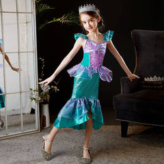 Showlu Fashion Store 121452038 Children's Mermaid Princess Dress Girls Birthday Formal Dress Children's Day Performance Costume Cosplay Disney