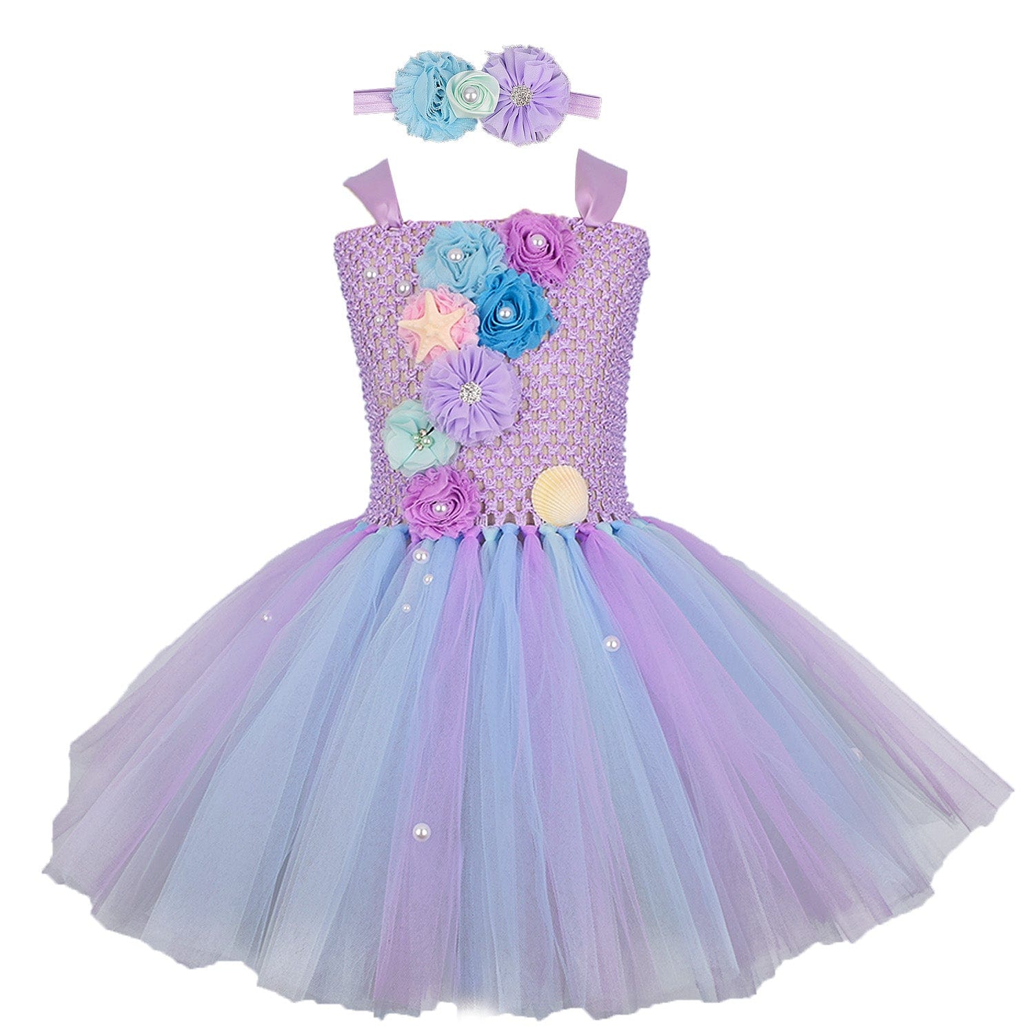 Showlu Fashion Store 121462057 140 / Light Purple Pearl Girls' Mermaid Princess Dress Children's Day Dress Cosplay Performance and Show Photograph Dress Tutu Pettiskirt