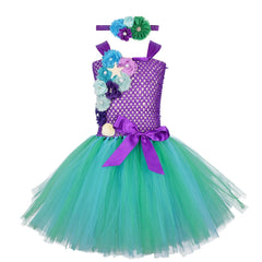 Showlu Fashion Store 121462057 80 / Deep Purple Pearl Girls' Mermaid Princess Dress Children's Day Dress Cosplay Performance and Show Photograph Dress Tutu Pettiskirt