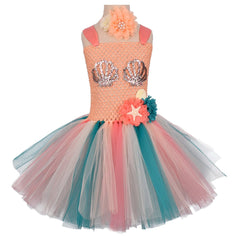 Showlu Fashion Store 121462057 80 / Peach color style Girls' Mermaid Princess Dress Children's Day Dress Cosplay Performance and Show Photograph Dress Tutu Pettiskirt