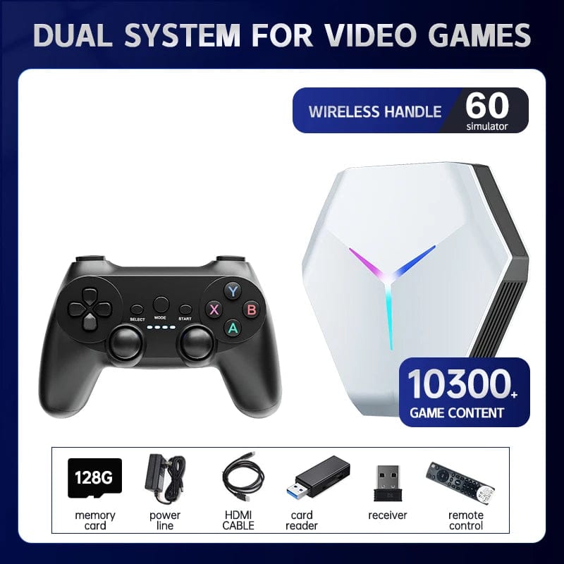  Showlu Fashion Store 128GB ONE GAMEPAD X10 Video Game Console 4k Gamestick TV BOX 5G Dual System 2.4G Wireless Gamepad PSP N64 PS1 Emulators 128G 10000 Retro Games