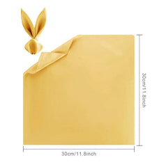 Showlu Fashion Store 12pcs gold 12pcs 30*30cm Satin Napkin Serving Table Decor Dinner Towel for Wedding Party Home Hotel Christmas Decor Table Napkins White