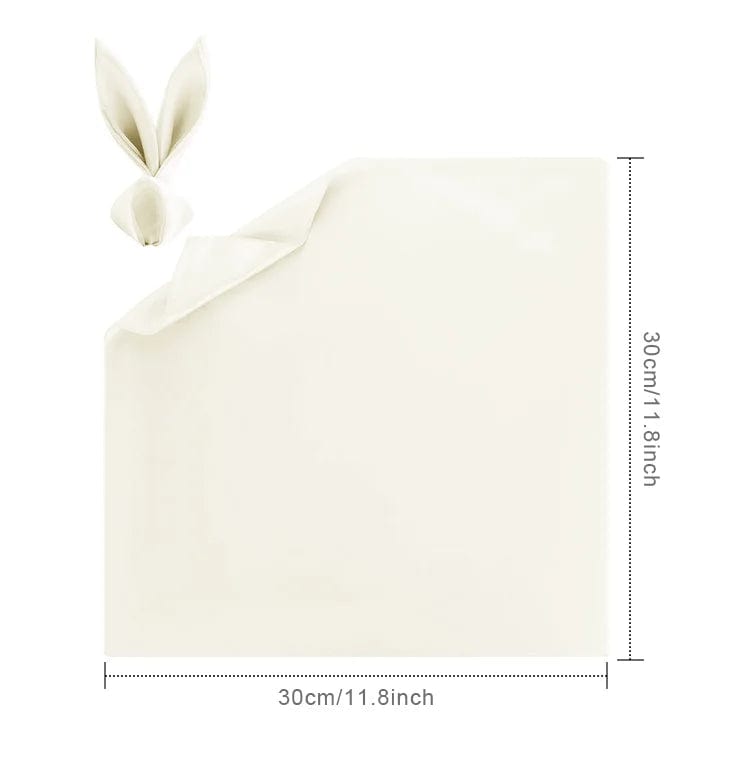 Showlu Fashion Store 12pcs ivory 12pcs 30*30cm Satin Napkin Serving Table Decor Dinner Towel for Wedding Party Home Hotel Christmas Decor Table Napkins White