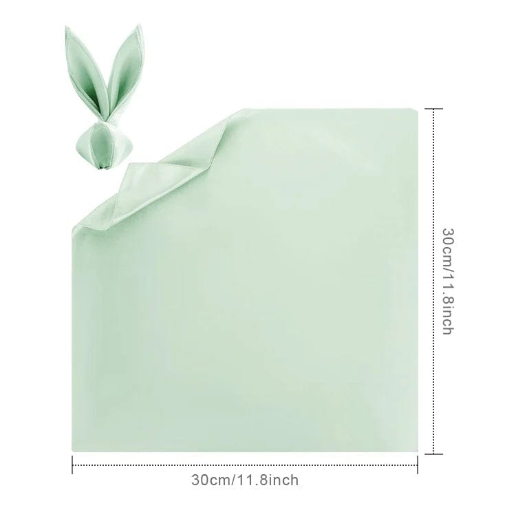 Showlu Fashion Store 12pcs sage green 12pcs 30*30cm Satin Napkin Serving Table Decor Dinner Towel for Wedding Party Home Hotel Christmas Decor Table Napkins White