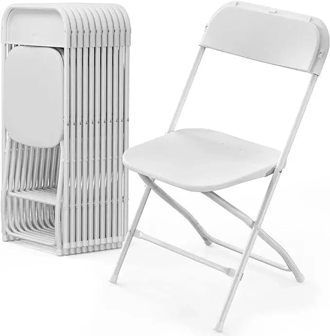 SHOWLU FASHION STORE 12pcs White / United States 4/6/8/10/12/20Pcs Plastic Folding Chairs Stackable Wedding Party Camping Dining Seats, Home - White/Black