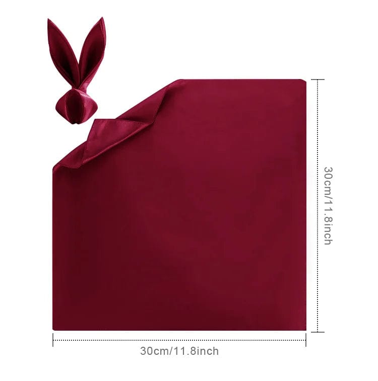  Showlu Fashion Store 12pcs wine red 12pcs 30*30cm Satin Napkin Serving Table Decor Dinner Towel for Wedding Party Home Hotel Christmas Decor Table Napkins White