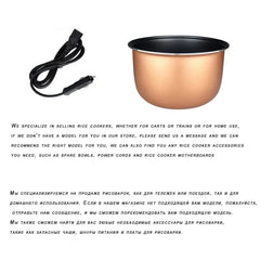 Showlu Fashion Store 12V 24V 2L Electric Mini Rice Cooker Portable MultiCooker Household Rice Cookers 12V 24V  Pot Cooking Machine Pans For Car Truck