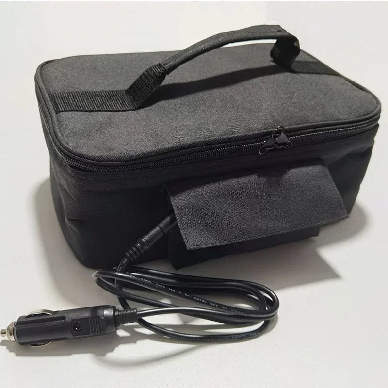 Showlu 12V portable car food warmer bag with insulated design for reheating and keeping meals warm during travel or work.