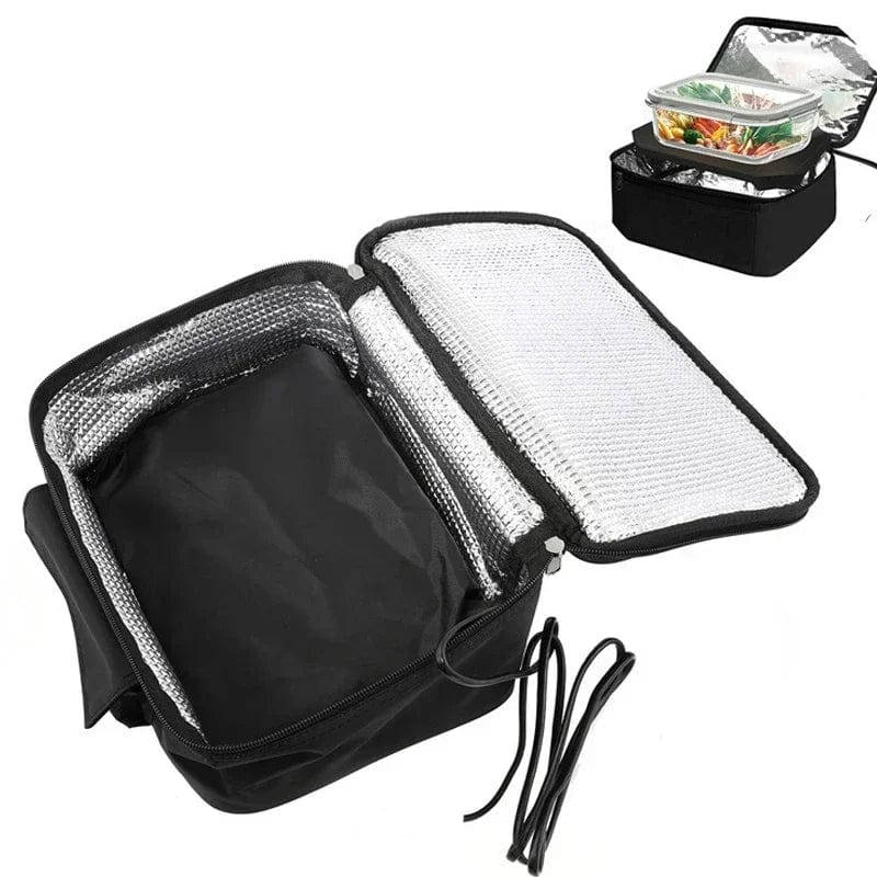 Showlu 12V Portable Car Food Warmer Bag with insulated design, ideal for reheating and keeping meals warm during travel.