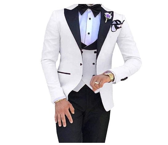  Showlu Fashion Store 13 / S(About 130kg) Fancy Men's Wedding Slim-Fit Korean Style Suit