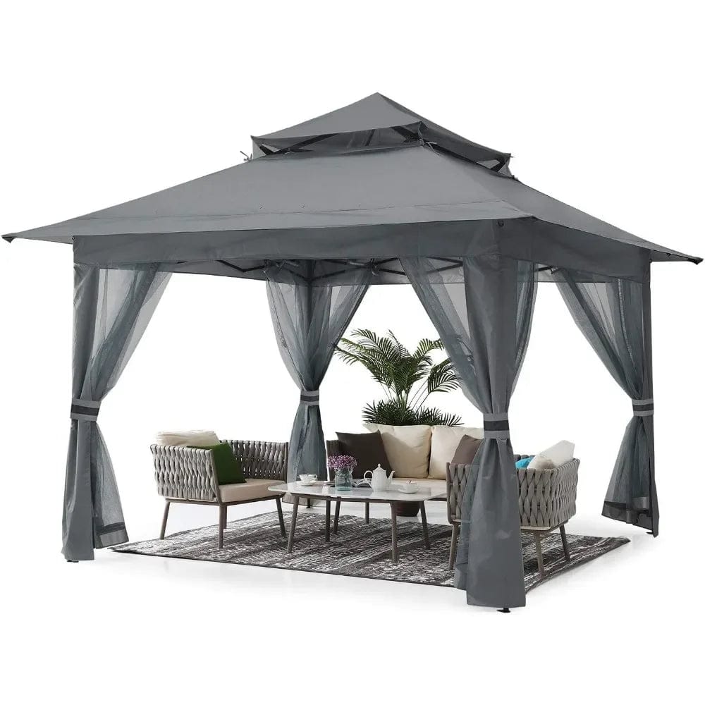  Showlu Fashion Store 13x13 Gazebo, Pop Up Gazebos 13x13 - Outdoor Canopy Tent with Mosquito Netting for Patio Garden Backyard, Gazebo