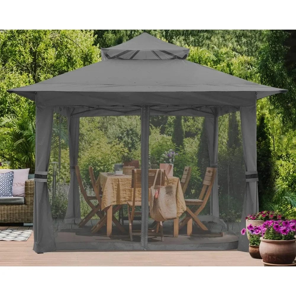 Showlu Fashion Store 13x13 Gazebo, Pop Up Gazebos 13x13 - Outdoor Canopy Tent with Mosquito Netting for Patio Garden Backyard, Gazebo