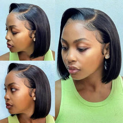 SHOWLU FASHION STORE 13x4 Short Bob Lace Wig Brazilian Straight 4x4 Lace Closure Bob Wigs Human Hair Remy Lace Front Wigs Pre Plucked for Black Women