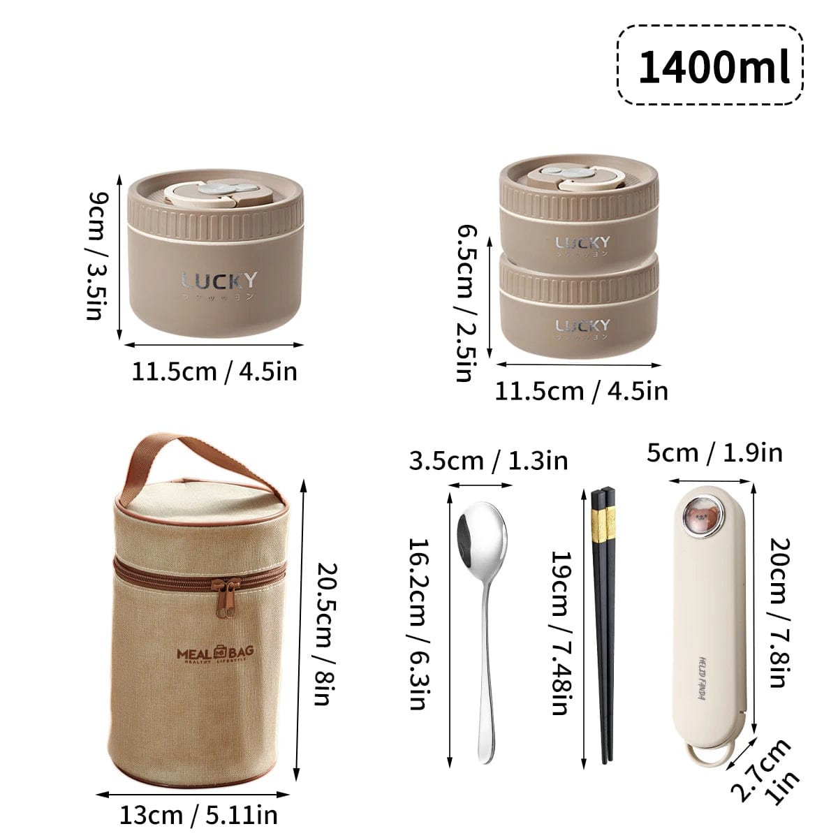  Showlu Fashion Store 1400ML Brown WORTHBUY Portable Sealed Thermal Lunch Box For Kids Stackable Microwave 304 Stainless Steel Bento Box Insulated Food Container