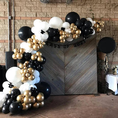 Showlu Fashion Store 140pcs / balloon set 188pcs Black Gold Wedding Birthday Party Supplies Background Baby Shower White White Anniversary Holiday Dinner Balloon Garland