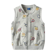 Showlu Fashion Store 1470 gray vest / 90cm Bear Casual Handsome Fashion Sleeveless Spring and Autumn Children's Clothing