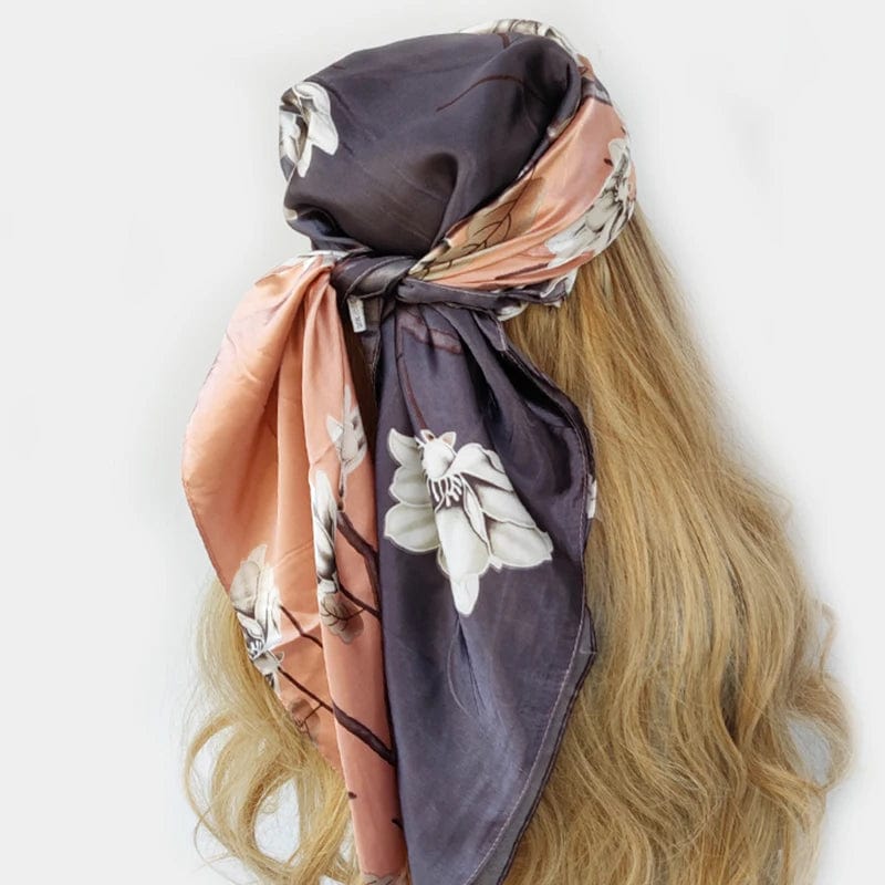 Showlu Fashion Store 15 / 90X90CM 90*90CM Kerchief Fashion Print Satin Silk Scarves Popular Colour Square Shawls Luxury Sunscreen New Headcloth foulard muffler