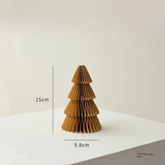  Showlu Fashion Store 15cm light brown B Nuoqi Christmas Tree Ornaments Honeycomb Mini Christmas Tree Christmas Origami Decoration Scene Layout Props Gift Ornament