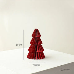  Showlu Fashion Store 15cm red B Nuoqi Christmas Tree Ornaments Honeycomb Mini Christmas Tree Christmas Origami Decoration Scene Layout Props Gift Ornament