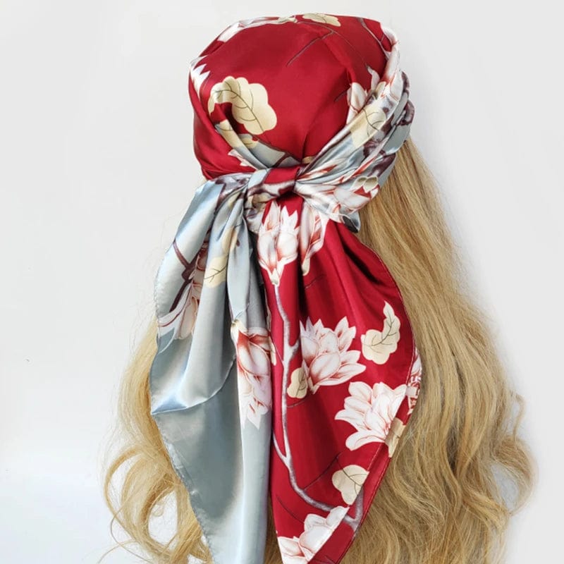 Showlu Fashion Store 16 / 90X90CM 90*90CM Kerchief Fashion Print Satin Silk Scarves Popular Colour Square Shawls Luxury Sunscreen New Headcloth foulard muffler