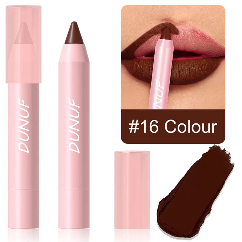  Showlu Fashion Store 16 Nude Brown Lip Liner Pencil Labial Makeup Waterproof Matte Lipstick 18 Color Red Contour Tint Crayon Pen Lip Contouring Cosmetic