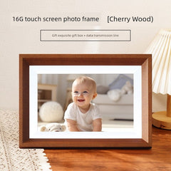  Showlu Fashion Store 16G-[Cherry Wood] Complimentary Data Transmission Line Electronic Photo Album Digital Photo Frame Intelligent HD Electronic Mural Touch Screen Photo Frame WiFi Transmission Photo Video Music Automatic Player For Home Wedding Decoration Company Procurement Advertising Machine