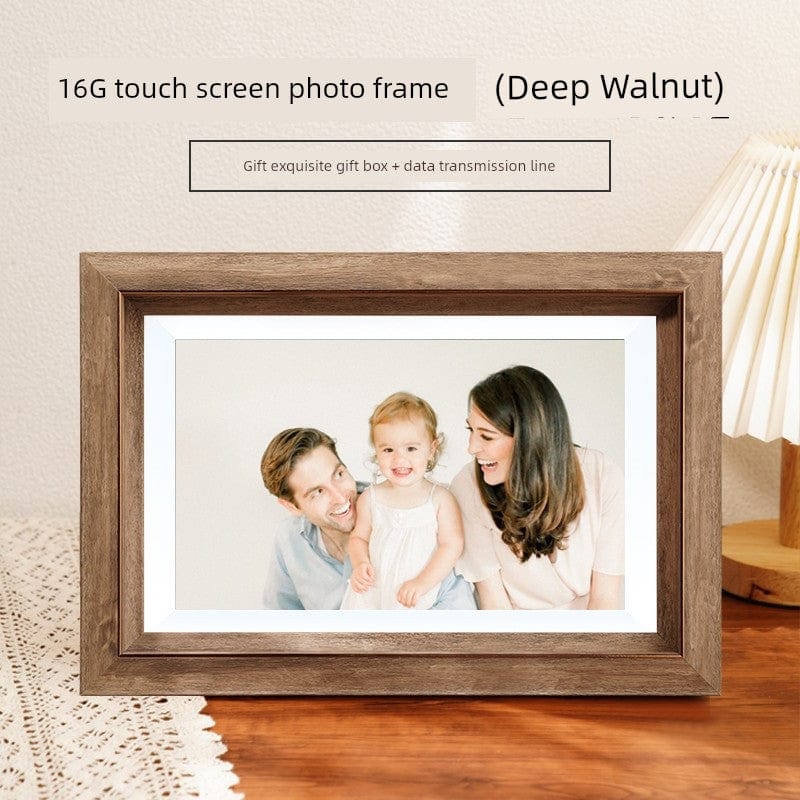  Showlu Fashion Store 16G-[Deep Walnut] Gives Data Transmission Line Electronic Photo Album Digital Photo Frame Intelligent HD Electronic Mural Touch Screen Photo Frame WiFi Transmission Photo Video Music Automatic Player For Home Wedding Decoration Company Procurement Advertising Machine