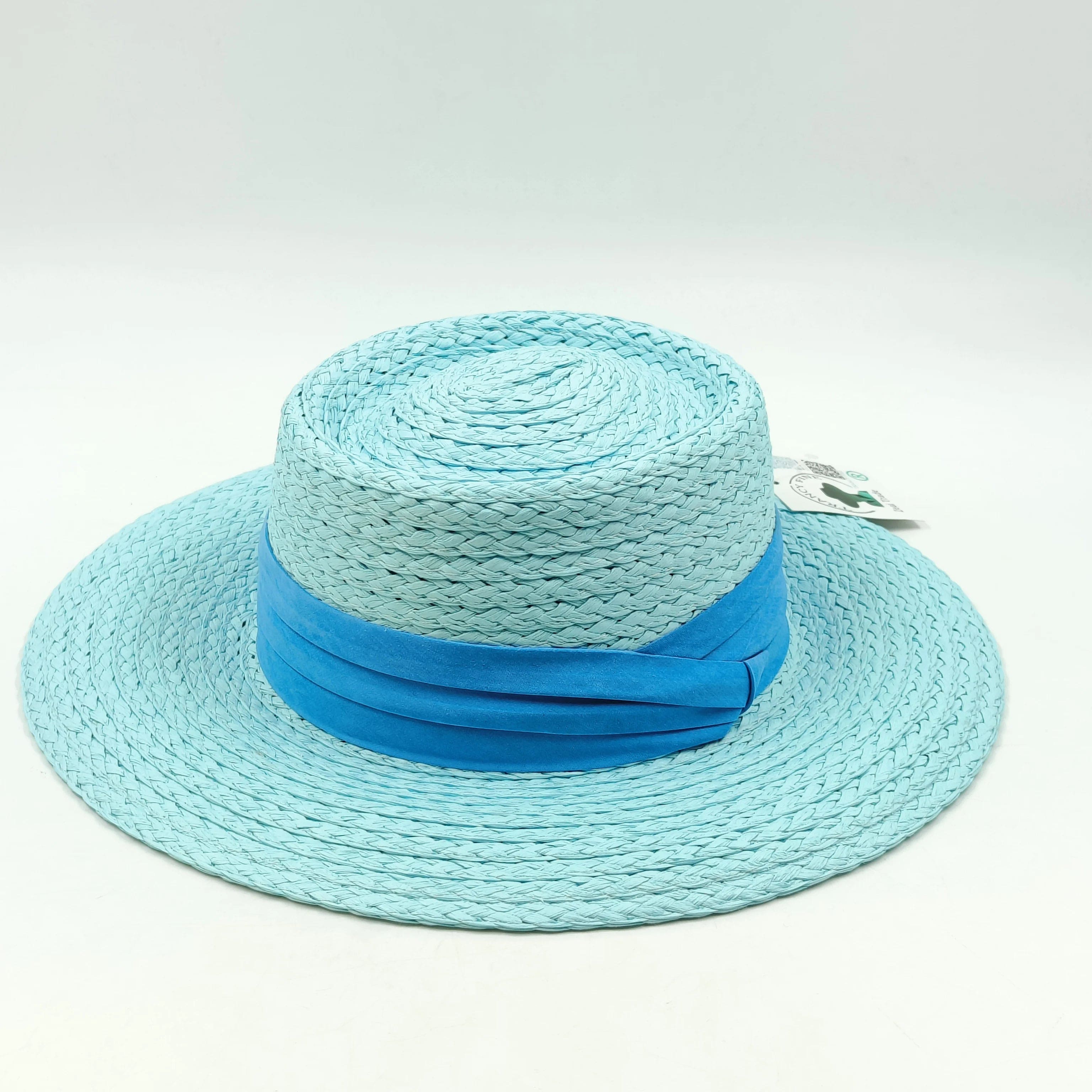  Showlu Fashion Store 17 / M 56-58 Raffia straw hat for women Bohemian colorful stitched straw hat ladies vacation sun hat beach summer vacation jazz hat panama