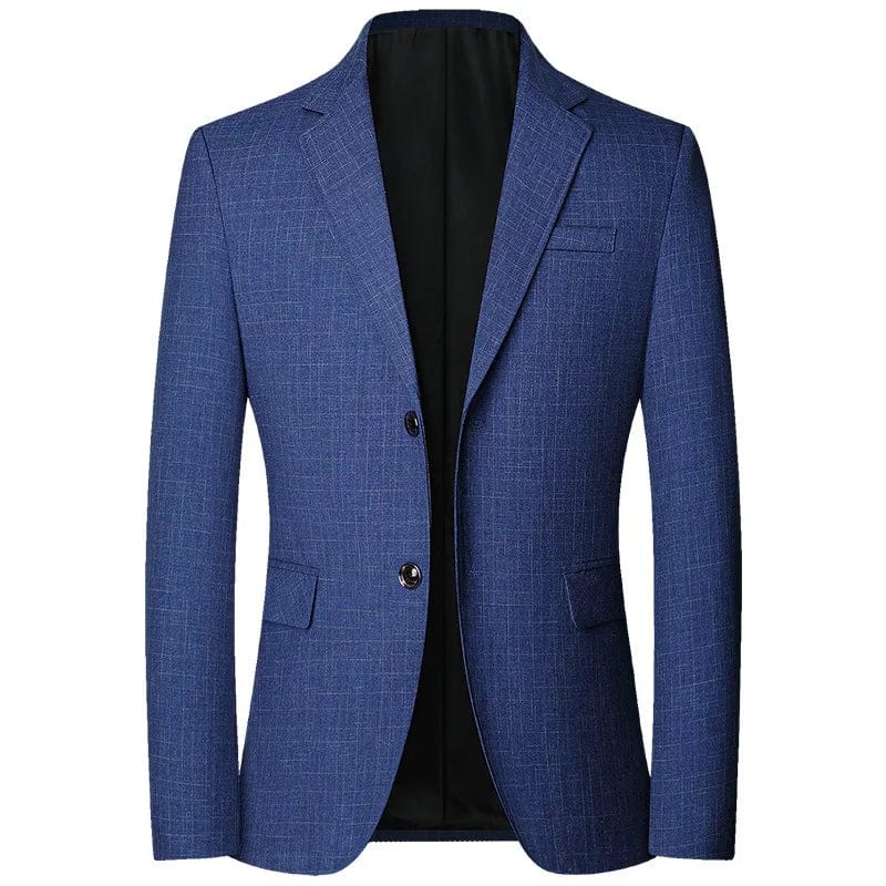  Showlu Fashion Store 1712 blue / 170  M New Spring Autumn Blazers Men Slim Fit British Plaid Formal Suit Jacket Party Wedding Business Casual Blazers Male Size 4XL-M