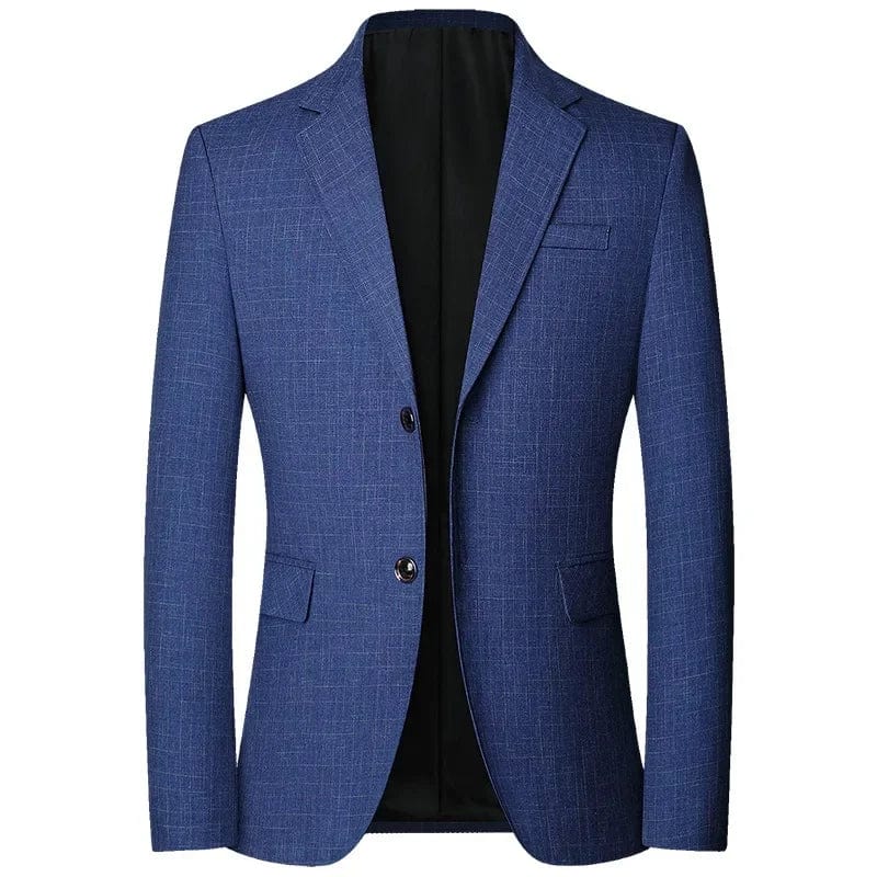  Showlu Fashion Store 1712 / M  Asia Size Men Blue Plaid Blazers Jackets Formal Wear Suits Blazers Business Jackets New Spring Autumn Male Casual Slim Blazers Size 4XL