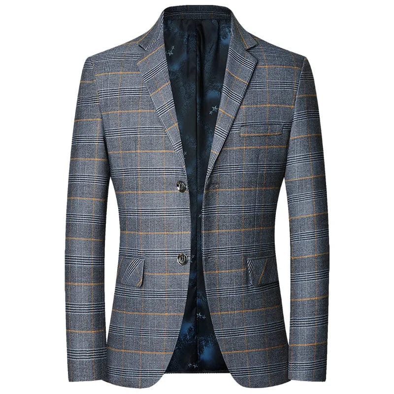 SHOWLU FASHION STORE 1748  Blue / M   CN  Size New Spring Man Plaid Blazers Suits Jackets Business Casual Suits Coats New Fashion Male Slim Blazers Jackets Men's Clothing 4XL