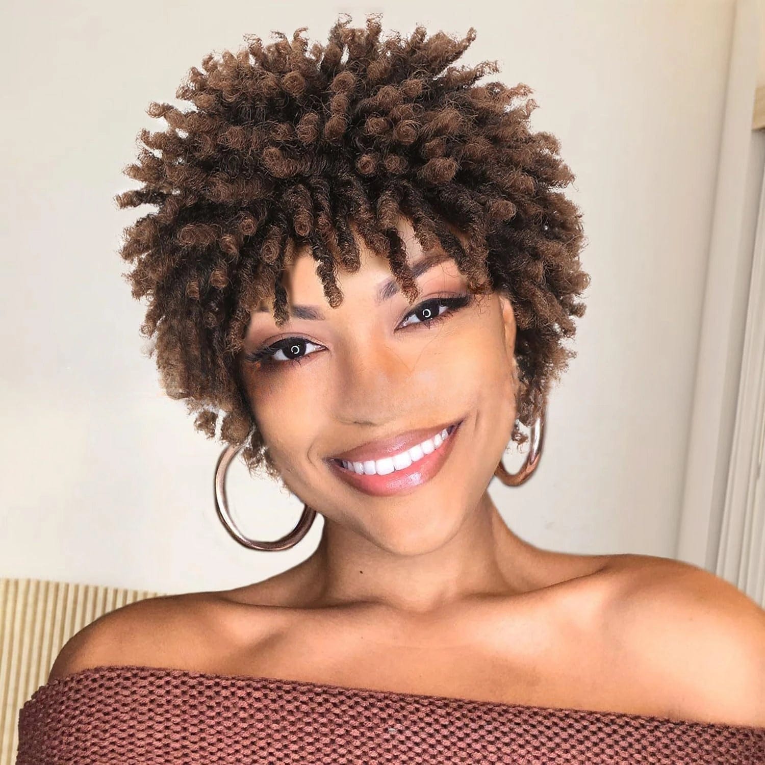 SHOWLU FASHION STORE 1B / 1pc 3inch Short Dreadlock Wig for Black Women and Men AfroSynthetic Braided Wigs Heat Resistant Wigs for Women Synthetic Hair