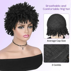 SHOWLU FASHION STORE 1B / 1pc 3inch Short Dreadlock Wig for Black Women and Men AfroSynthetic Braided Wigs Heat Resistant Wigs for Women Synthetic Hair