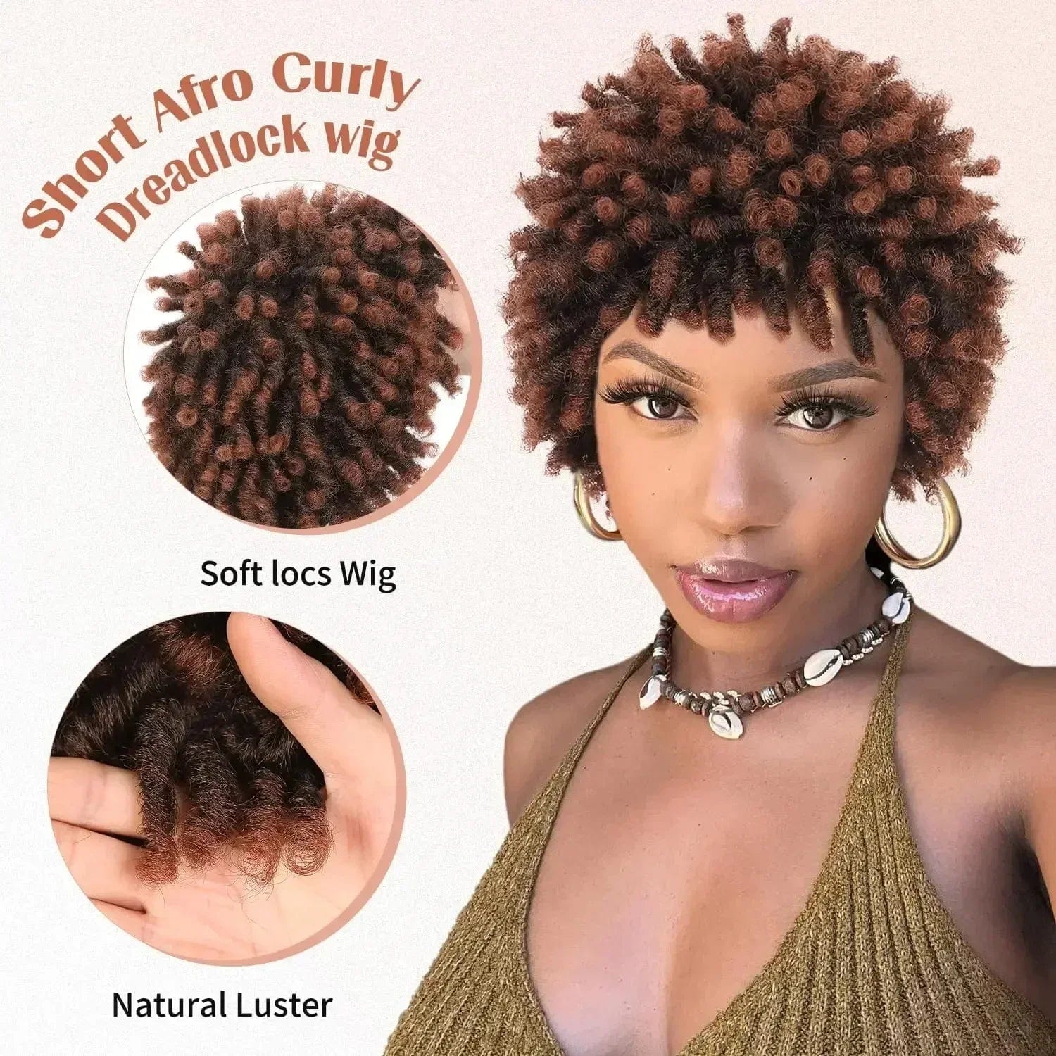 SHOWLU FASHION STORE 1B / 1pc 3inch Short Dreadlock Wig for Black Women and Men AfroSynthetic Braided Wigs Heat Resistant Wigs for Women Synthetic Hair