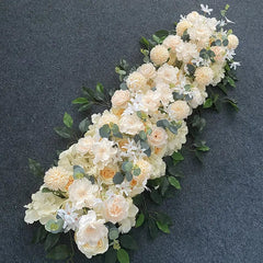 Showlu Fashion Store 1M Artificial Wedding Flower Row Long Layout Wedding Home Decoration Scene Artificial Flower Road Lead Flower Row Arch Decor