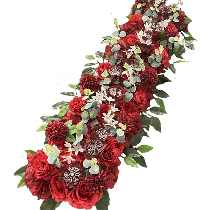 Showlu Fashion Store 1M Artificial Wedding Flower Row Long Layout Wedding Home Decoration Scene Artificial Flower Road Lead Flower Row Arch Decor