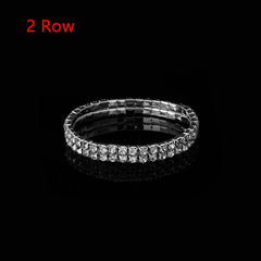 Showlu Fashion Store 1pc Fashion Hand Chain Crystal Stretch Shine Bracelets For Women Couple Charm Austria Crystal Cuff Bangles Wedding Jewelry