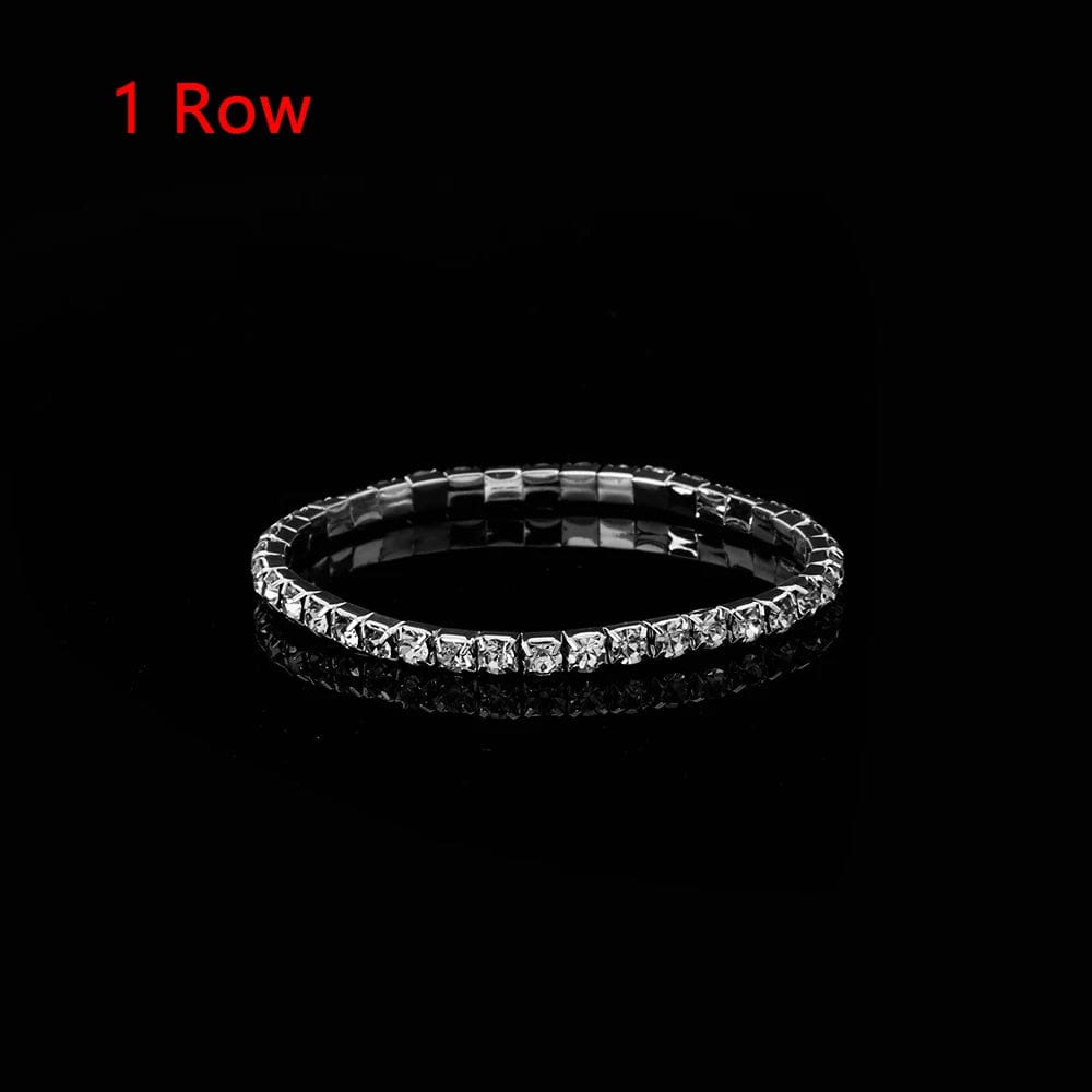 Showlu Fashion Store 1pc Fashion Hand Chain Crystal Stretch Shine Bracelets For Women Couple Charm Austria Crystal Cuff Bangles Wedding Jewelry