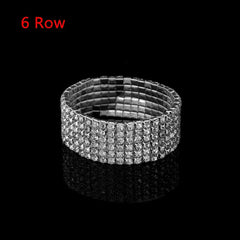 Showlu Fashion Store 1pc Fashion Hand Chain Crystal Stretch Shine Bracelets For Women Couple Charm Austria Crystal Cuff Bangles Wedding Jewelry