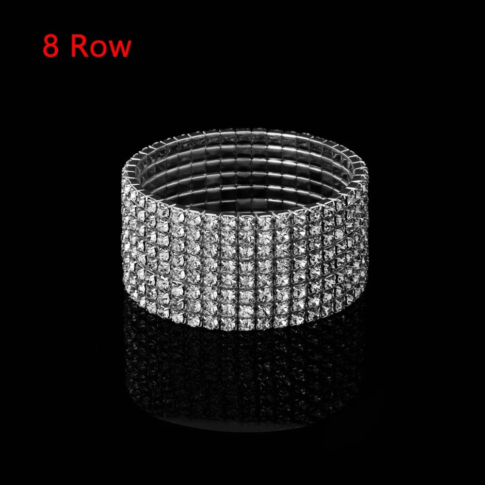 Showlu Fashion Store 1pc Fashion Hand Chain Crystal Stretch Shine Bracelets For Women Couple Charm Austria Crystal Cuff Bangles Wedding Jewelry