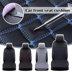 Showlu Fashion Store 1PC Pu Leather Quilted Car Cushion Fashion Luxury Men's Women's Car Seat Cover All Season Universal Auto Interior Accessories