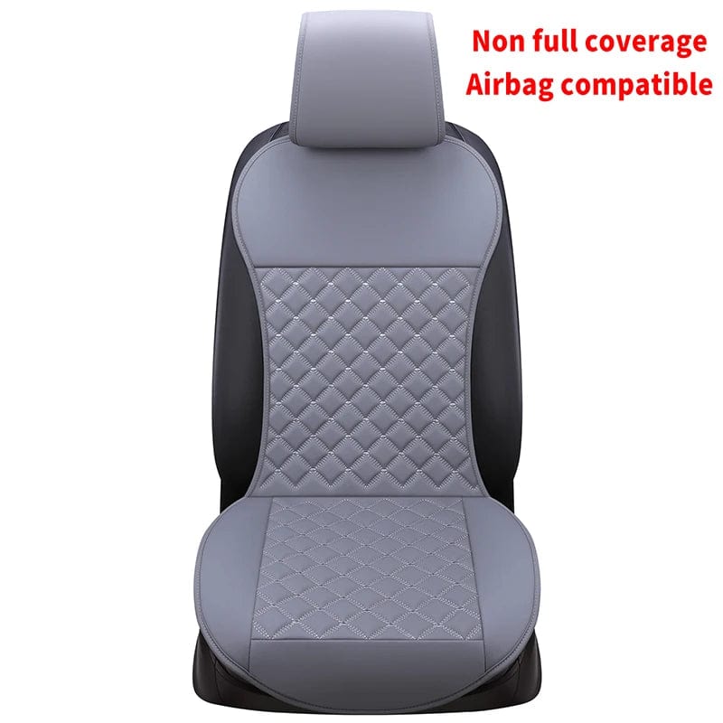 Showlu Fashion Store 1PC Pu Leather Quilted Car Cushion Fashion Luxury Men's Women's Car Seat Cover All Season Universal Auto Interior Accessories