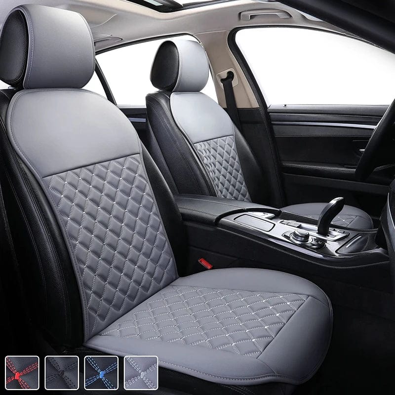 Showlu Fashion Store 1PC Pu Leather Quilted Car Cushion Fashion Luxury Men's Women's Car Seat Cover All Season Universal Auto Interior Accessories