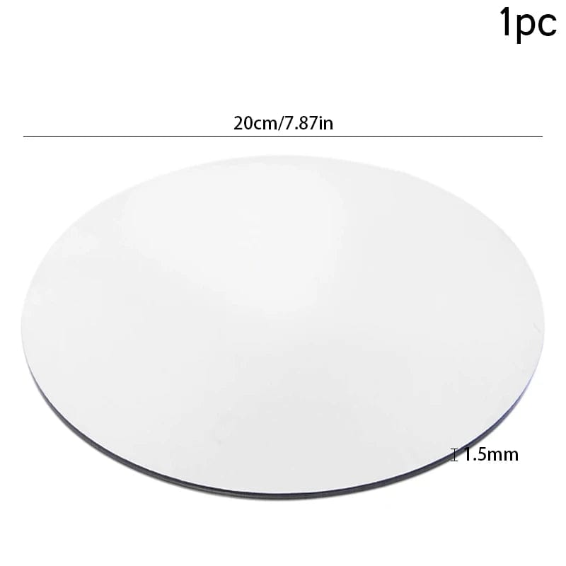 Showlu Fashion Store 1pcs 20cm Silver Acrylic Round Mirror Circle Tray for Home Wedding Party Table Candle Plate Ornament Birthday Table Decoration Supply